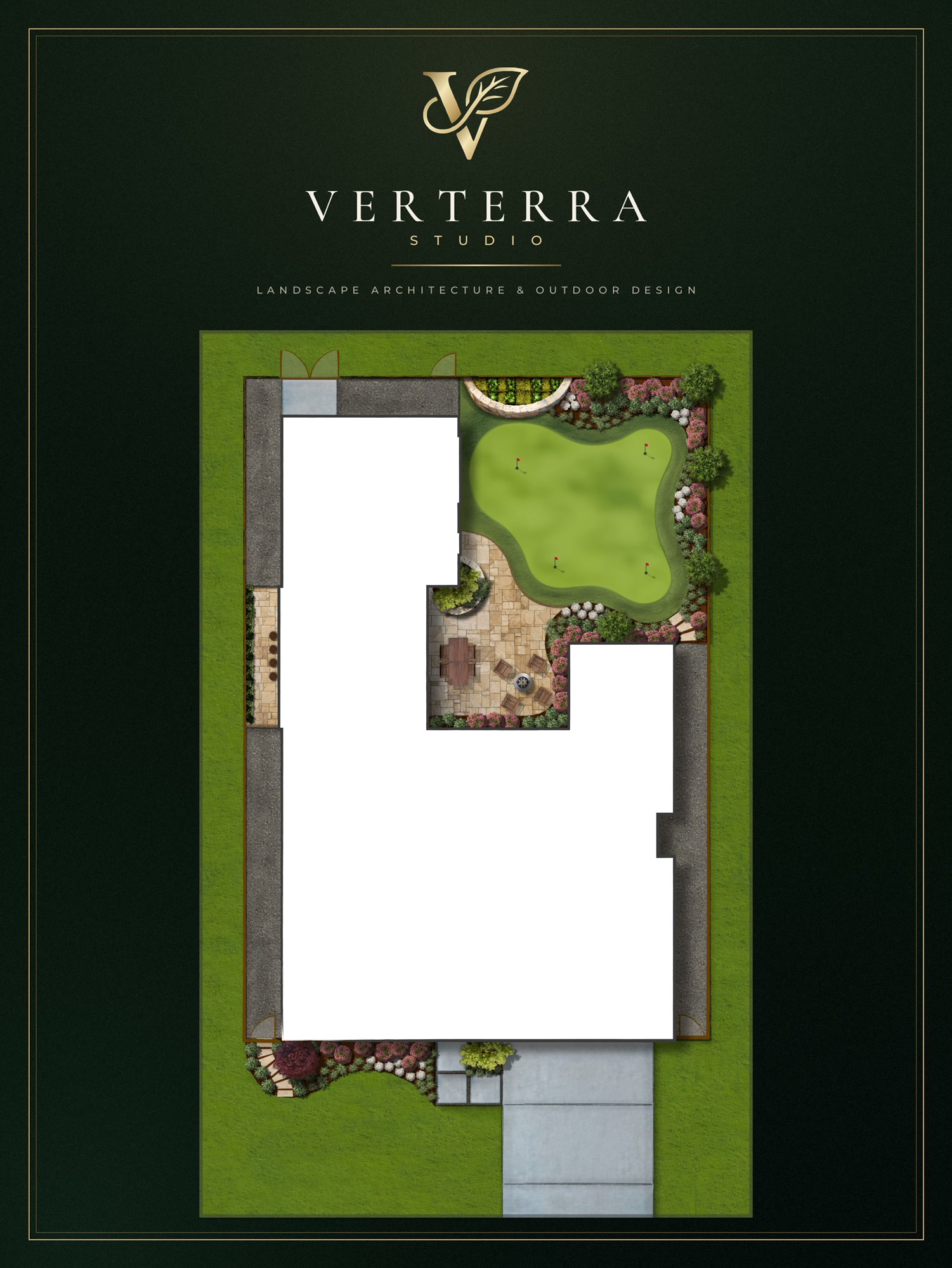 Verterra Studio presentation sheet for the Dillard Residence landscape design